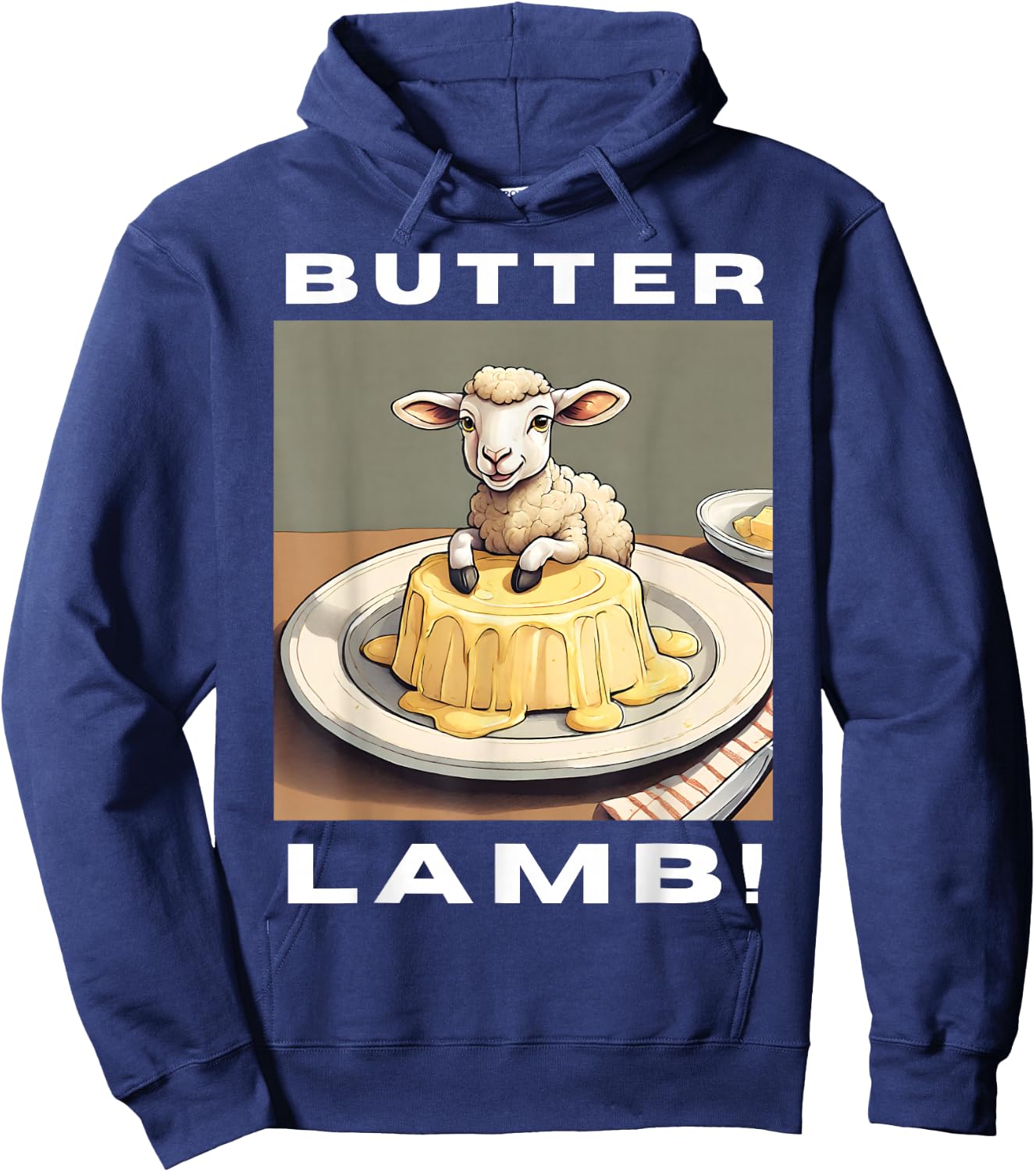 Buffalo Traditions NY And Easter Polish Culture Butter Lamb Hoodie - Hoodie | Navy