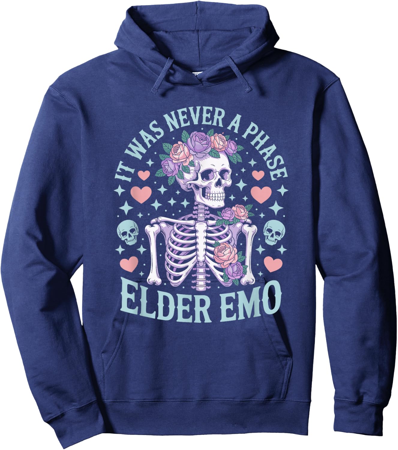 Elder Emo Club It was Never A Phase Sarcastic Millennial Pun Hoodie - Hoodie | Navy