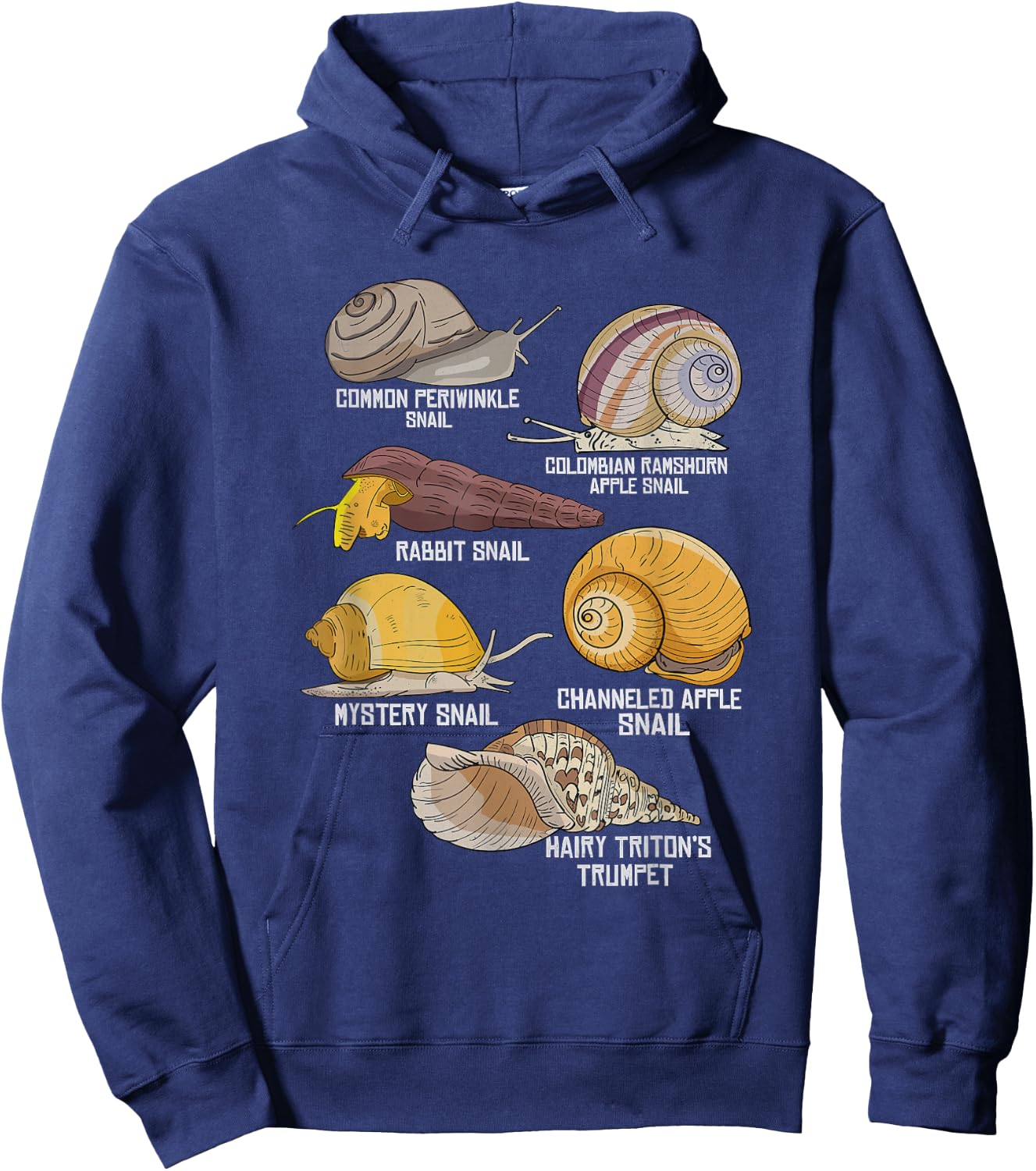Water Snail Species Illustration Biology Water Snails Hoodie - Hoodie | Navy
