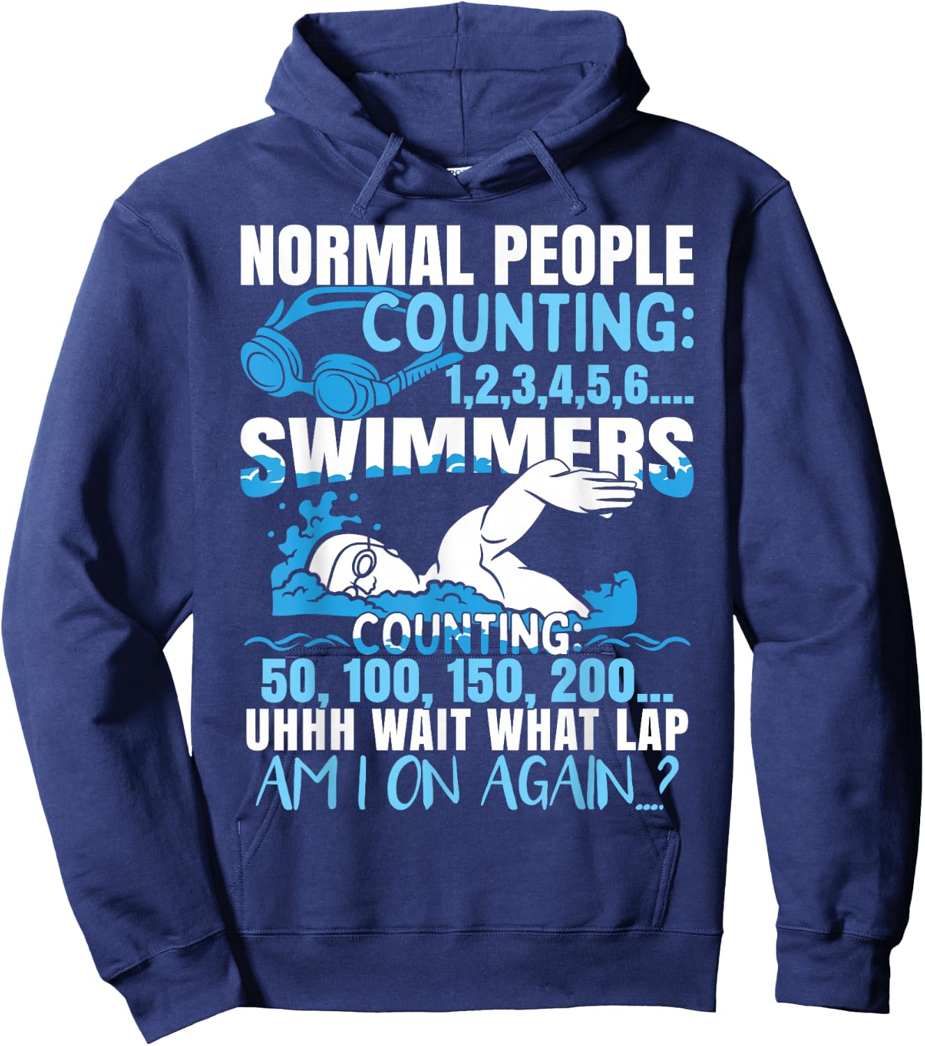 Funny Swimming Humor Swim Hoodie - Hoodie | Navy