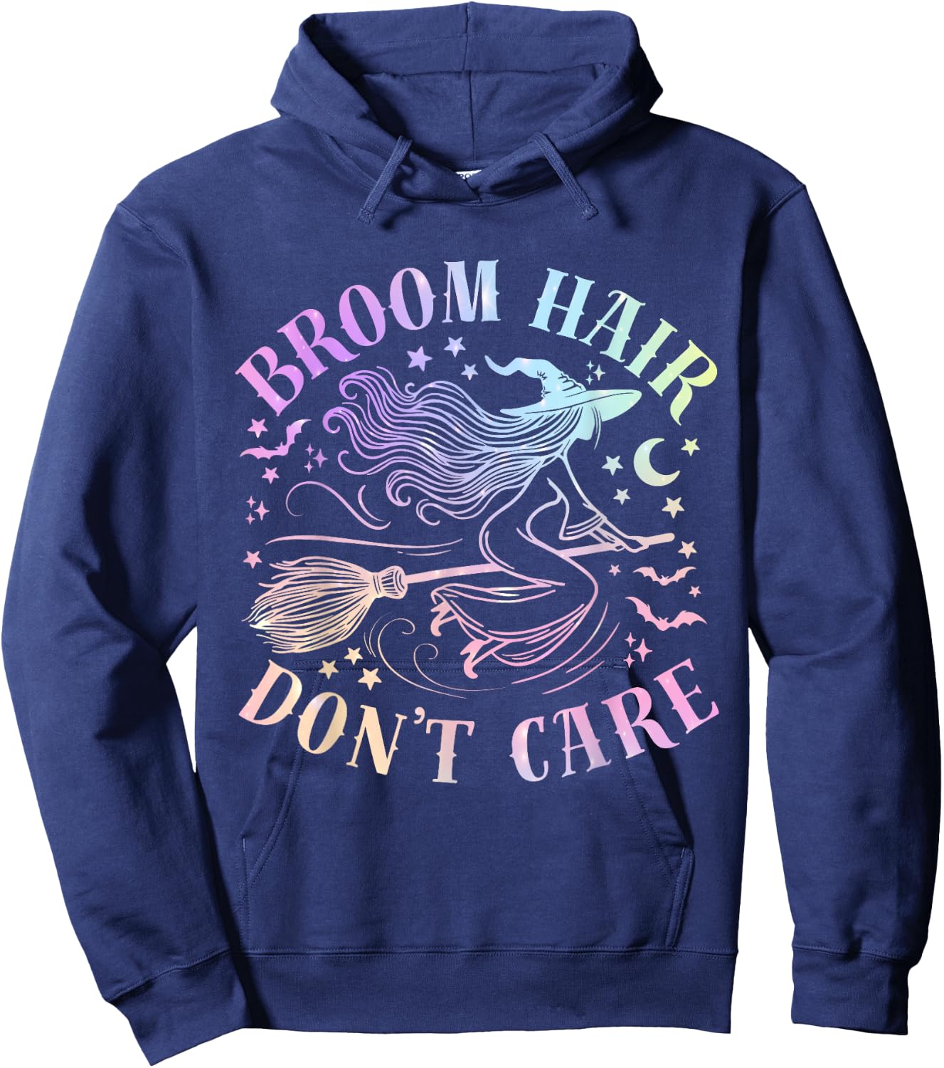 Broom Hair Don’t Care Funny Halloween Witchy Hoodie - Hoodie | Navy