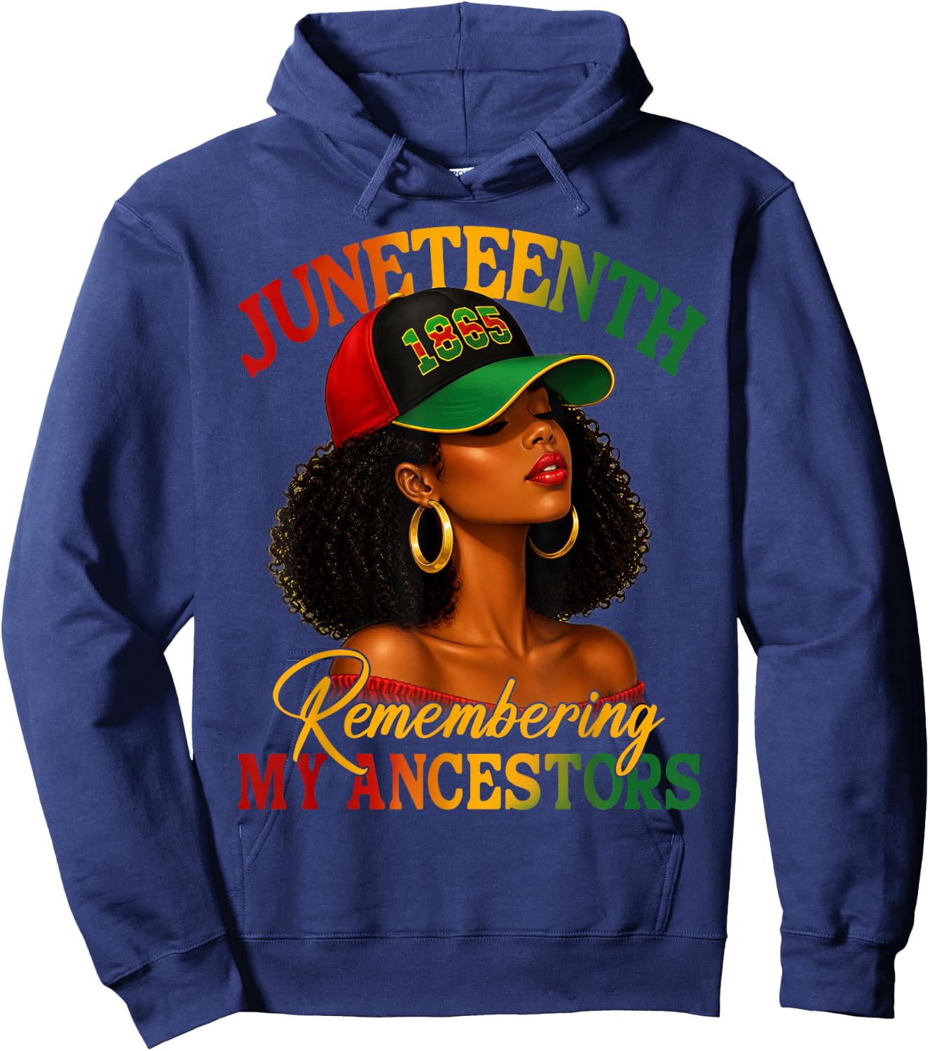 Juneteenth Remembering My Ancestors Black Women Black Queen Hoodie - Hoodie | Navy