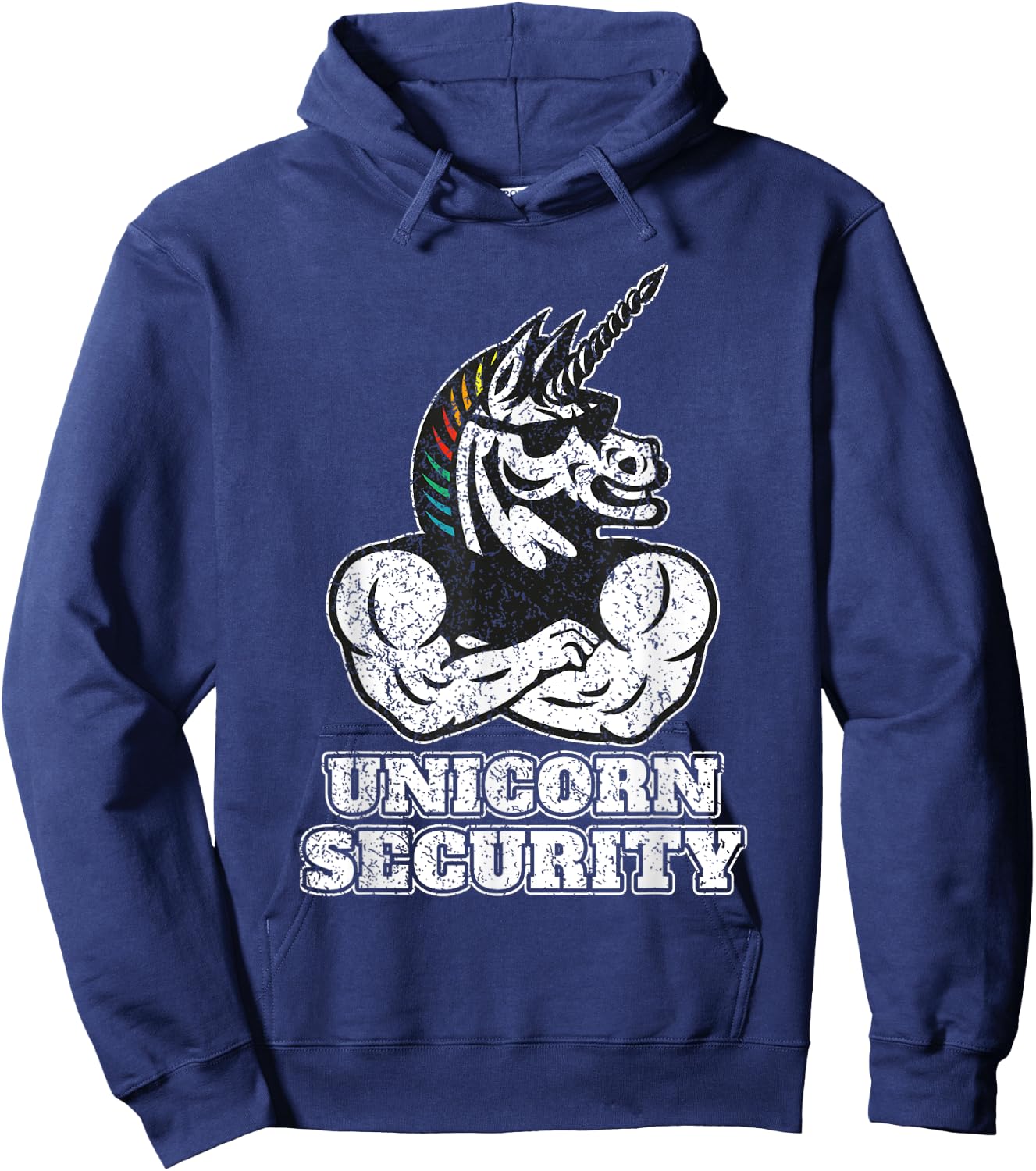 Unicorn Security I Unicorn Lover Muscular I Unicorn Security Hoodie - Hoodie | Navy