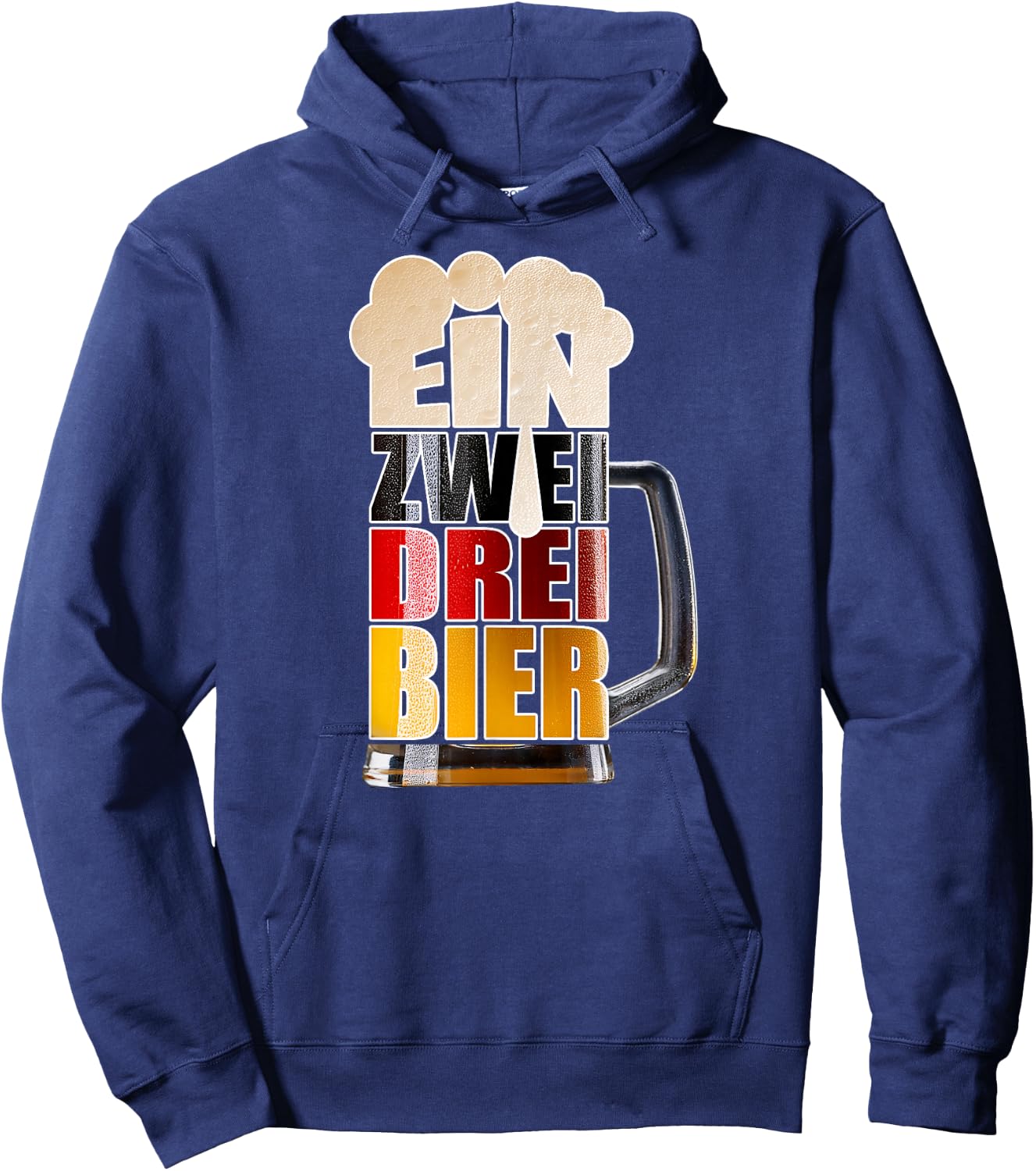 Ein Zwei Drei Beer Funny Easy Beer Mug Oktoberfest Costume , Black, S Hoodie - Hoodie | Navy