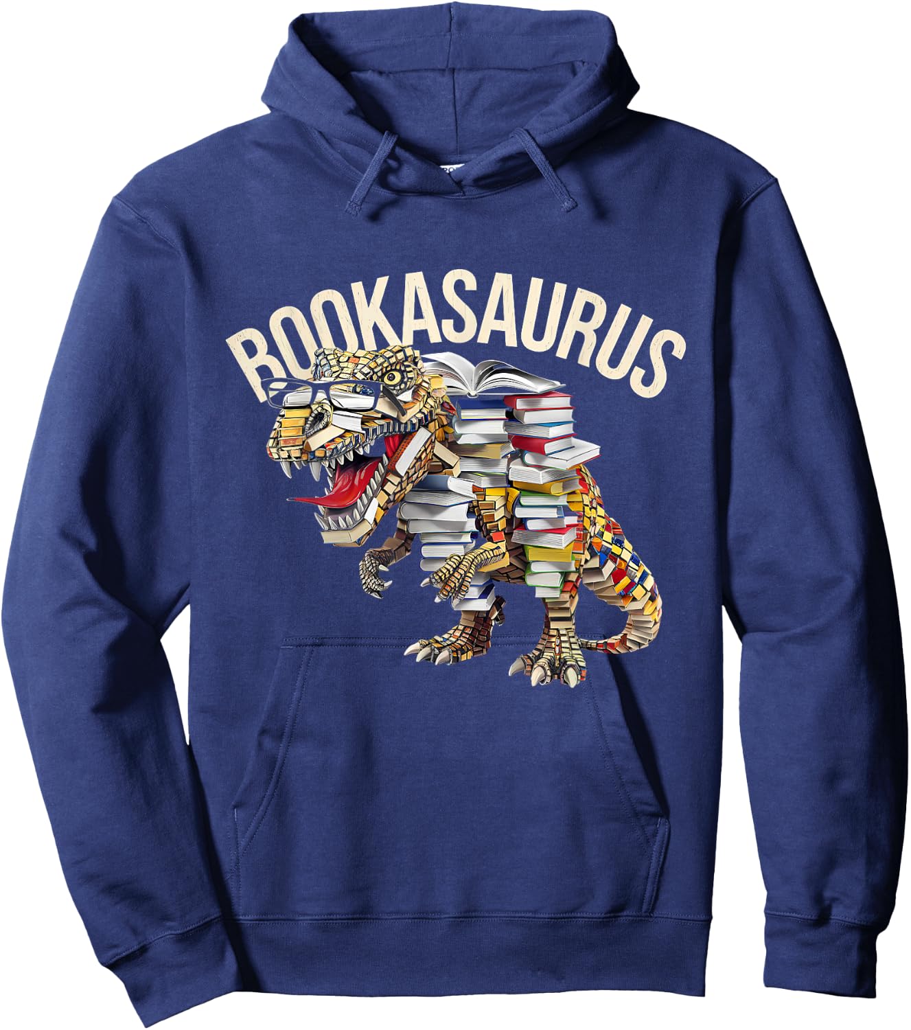 Book Reading Dinosaur T-Rex Dino Funny Bookworm Hoodie - Hoodie | Navy
