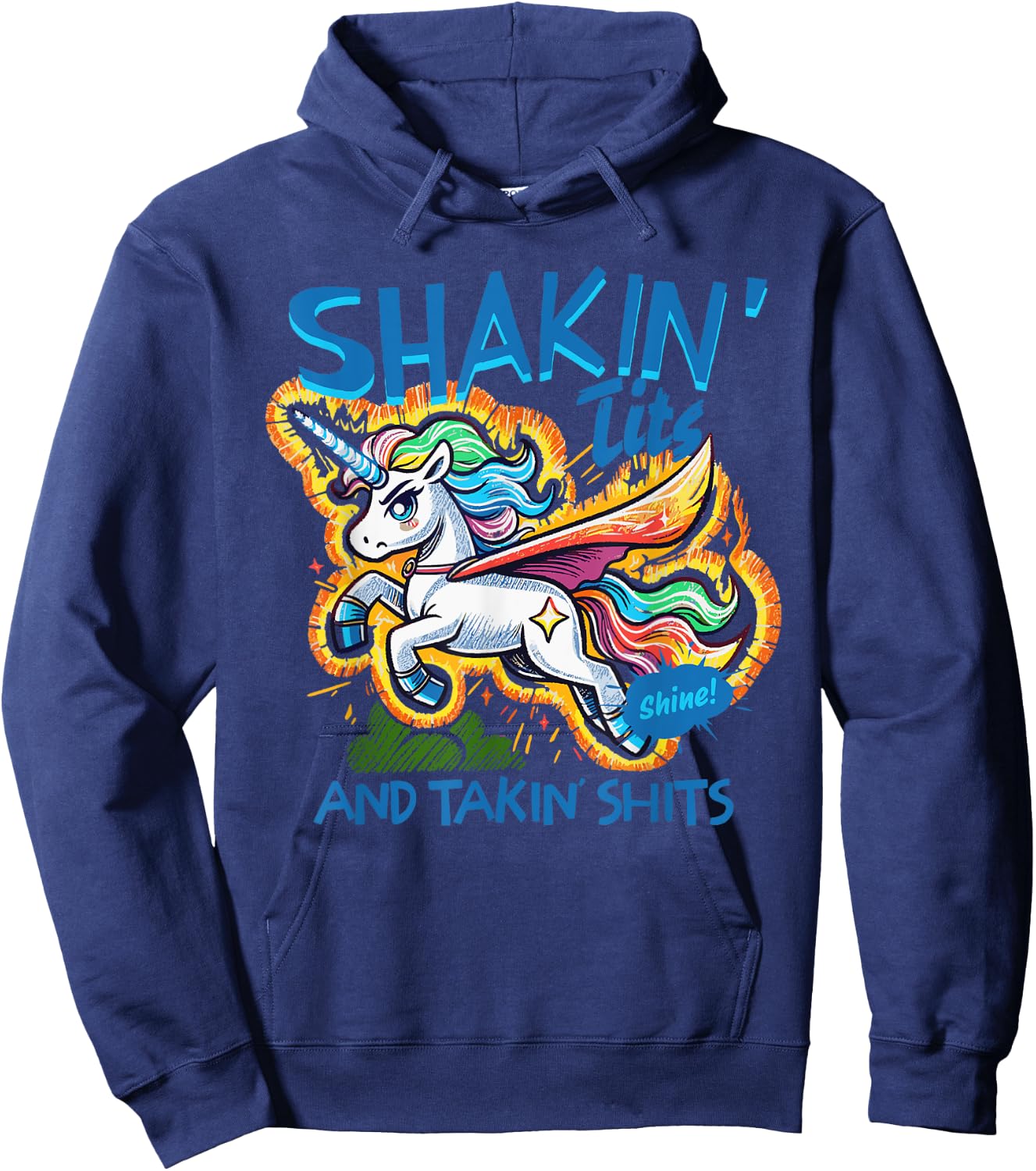 Shakin' Tits & Takin' Shits Design Hoodie - Hoodie | Navy