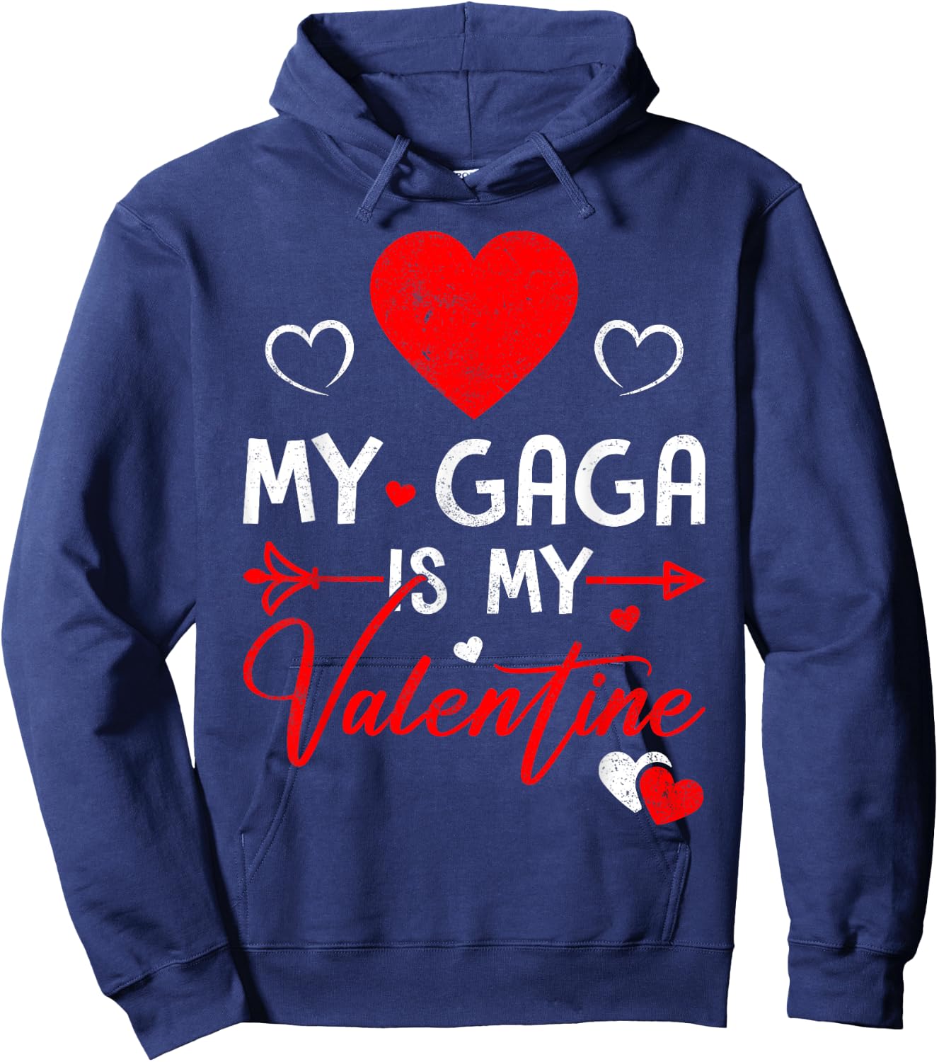 Family Matching Love Heart My Gaga Is My Valentine Hoodie - Hoodie | Navy