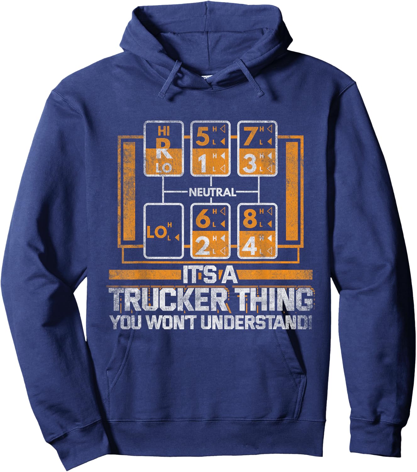 Gear Shift Funny Truck Driver Trucker Gift Hoodie - Hoodie | Navy