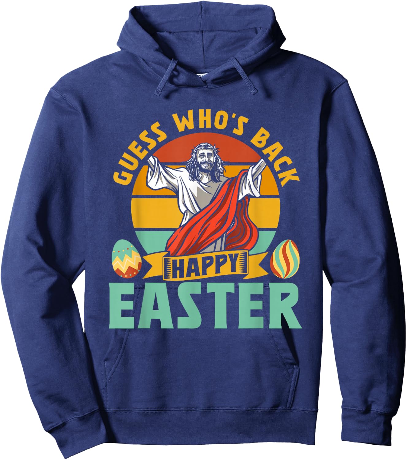 Guess Who Back Is Frohe Osterfest Easter Egg Hoodie - Hoodie | Navy