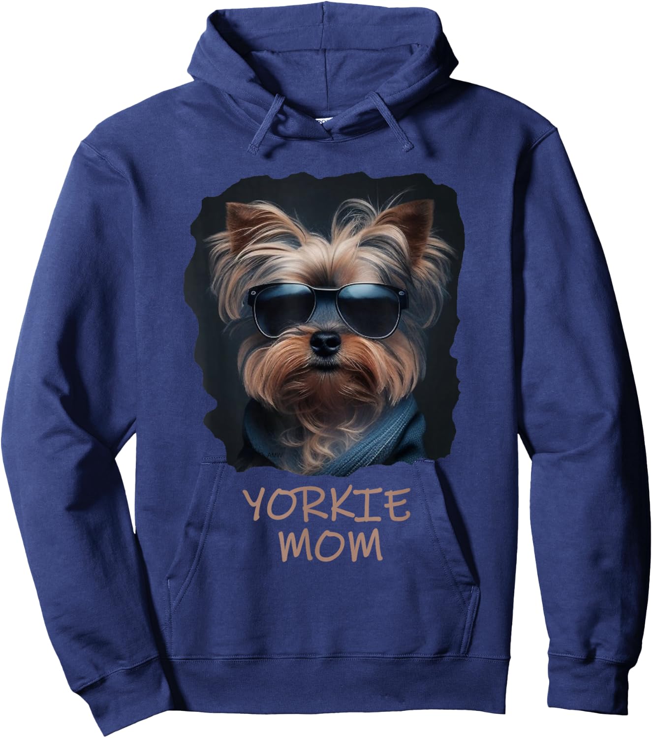 Yorkie Mom - cute cool dog in sunglasses (C) Hoodie - Hoodie | Navy