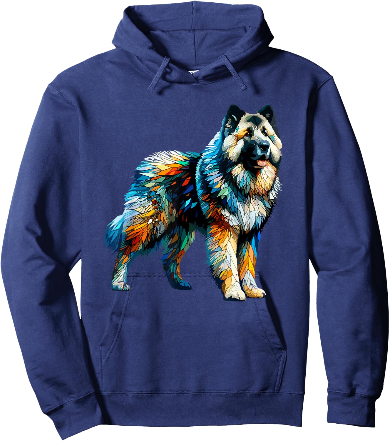 Polygon Art Caucasian Shepherd Dog Caucasian Ovcharka Hoodie - Hoodie | Navy