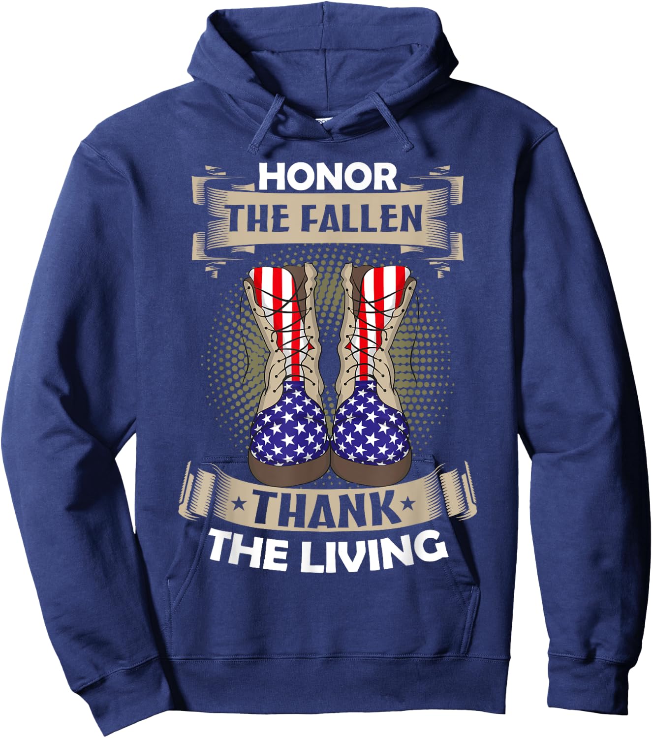 Honor The Fallen Thank The Living Memorial Day Veterans Hoodie - Hoodie | Navy