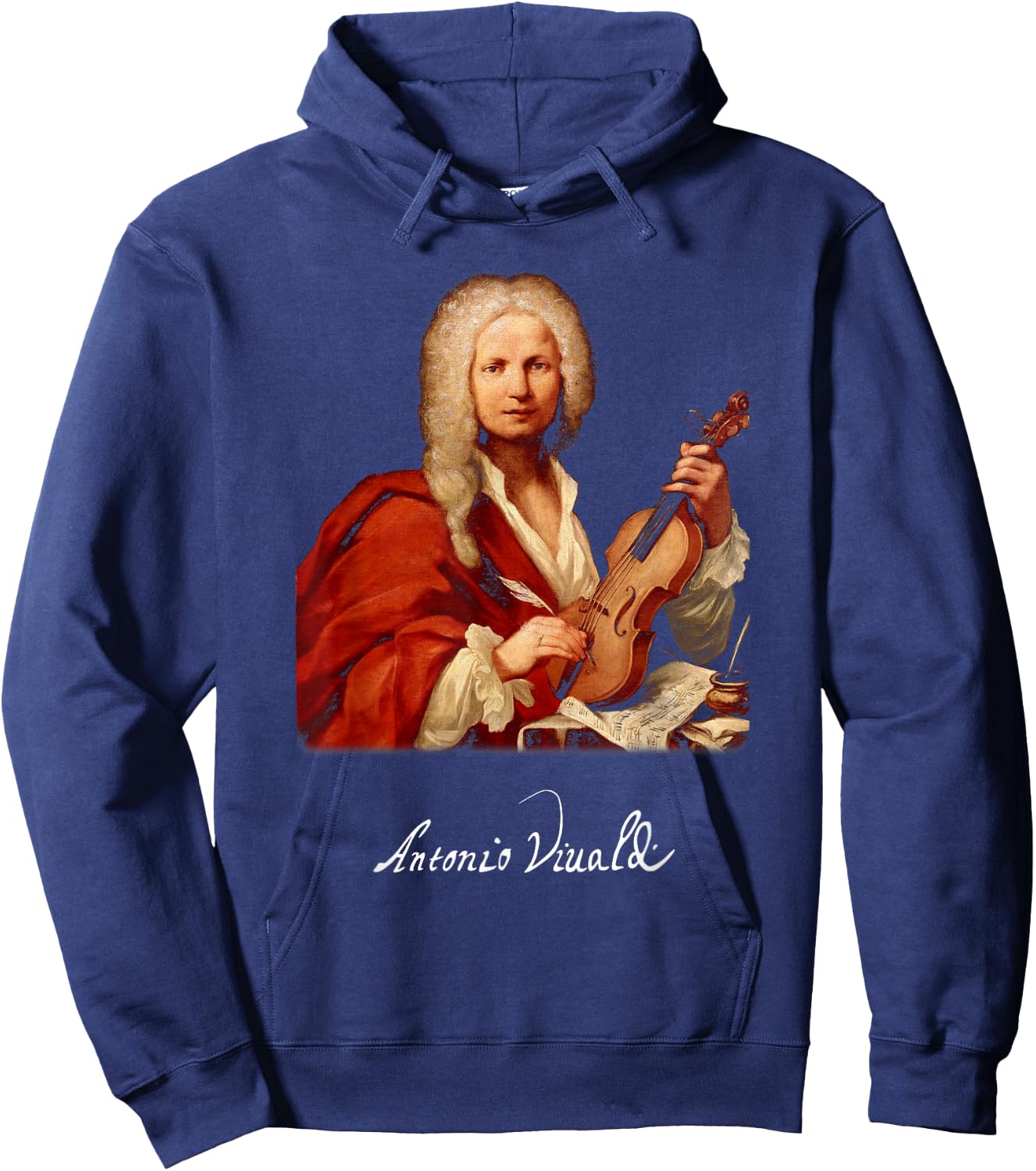 Antonio Vivaldi - Composer Signature Classical Music Hoodie - Hoodie | Navy