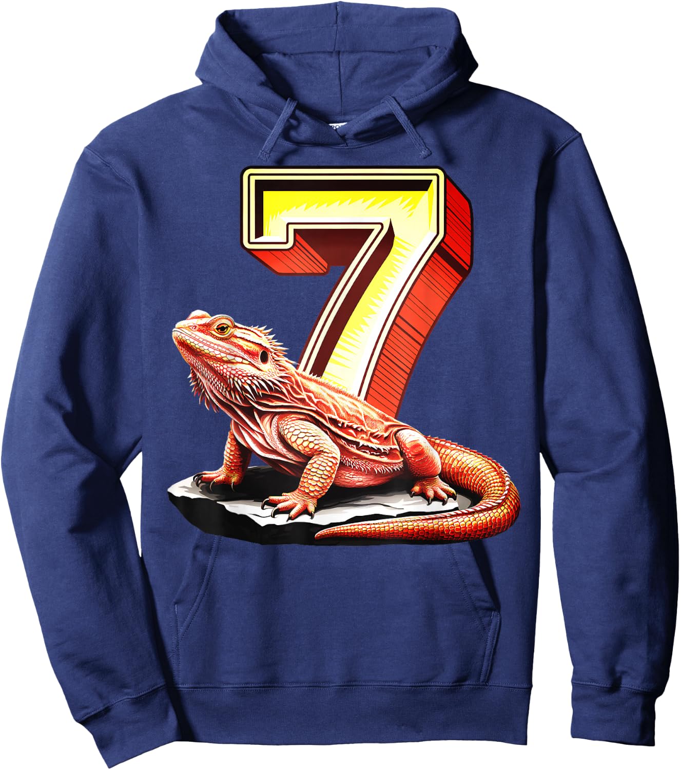 7 Year Old Bearded Dragon Reptile 7th Birthday Party Repti Hoodie - Hoodie | Navy
