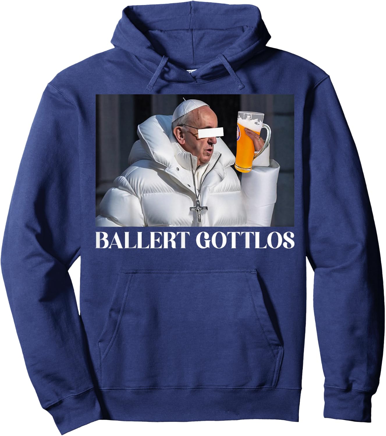 BALLERT GOTTLOS I THE POPE DRIP. FRANCIS mag Bier Beer Fun Hoodie - Hoodie | Navy
