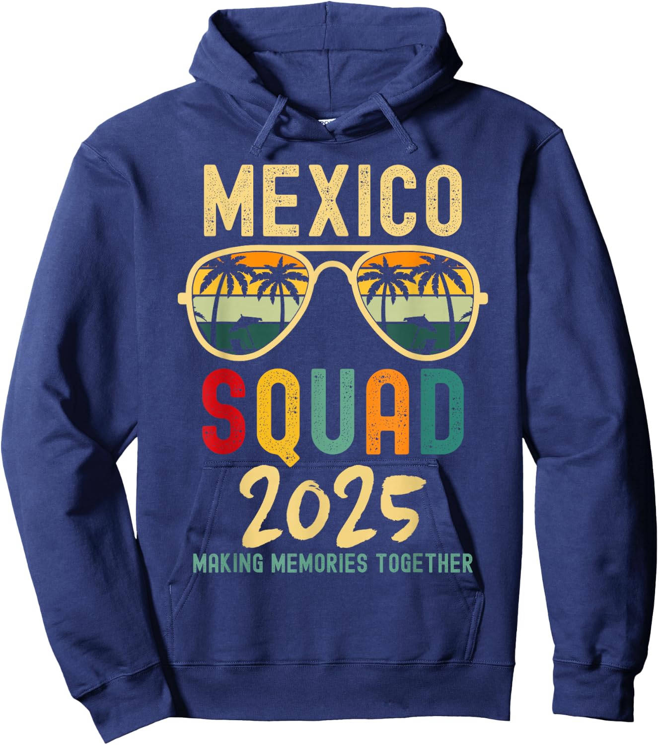 Mexico 2025 Squad Tropical Beach Family Vacation Matching Hoodie - Hoodie | Navy