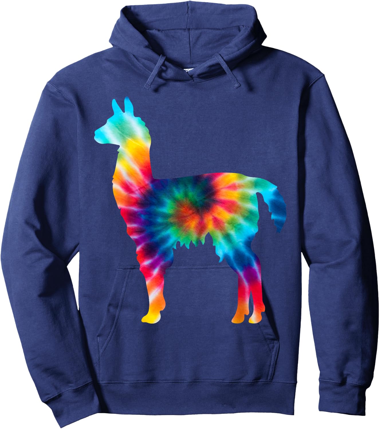 Funny Llama Tie Dye Psychedelic Hippie 60s 70s Graphic Hoodie - Hoodie | Navy