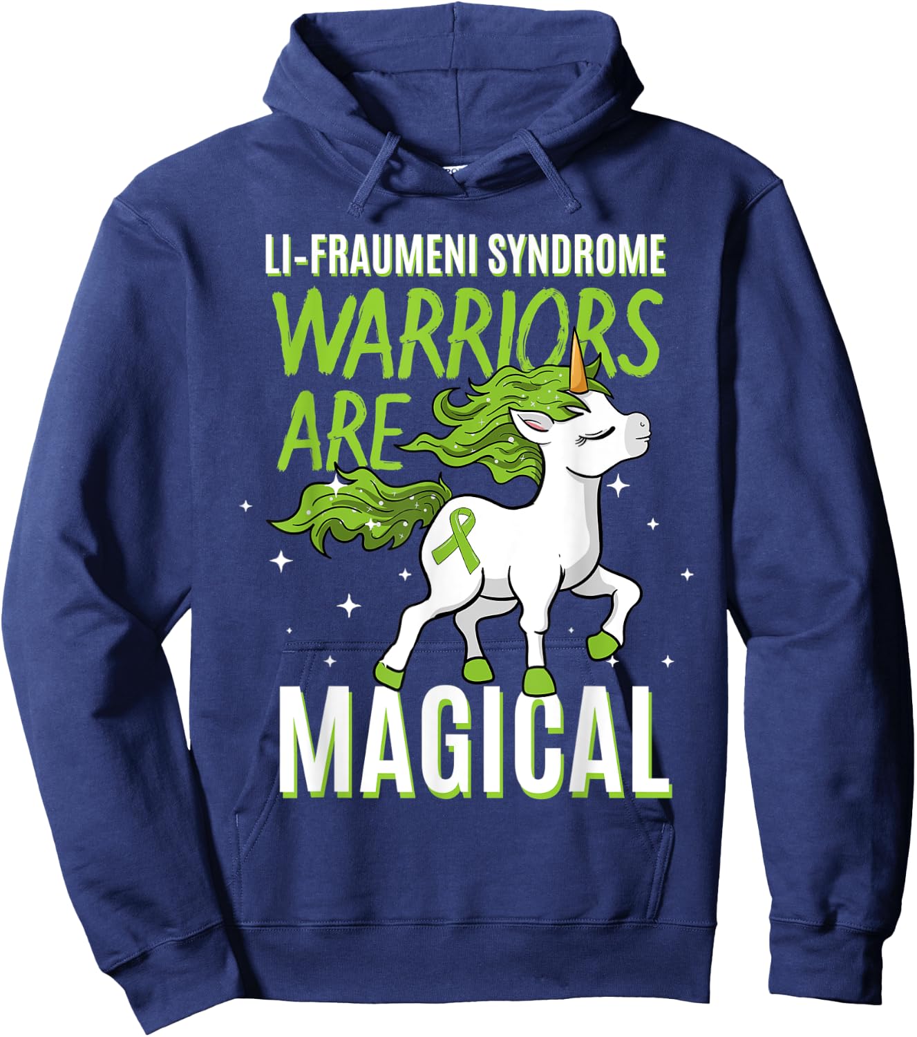 Li–Fraumeni Syndrome Warrior Awareness Ribbon Unicorn Lover Hoodie - Hoodie | Navy