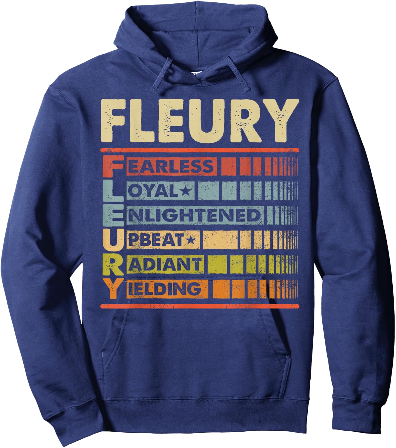 FLEURY Family Name, Last Name FLEURY Hoodie - Hoodie | Navy