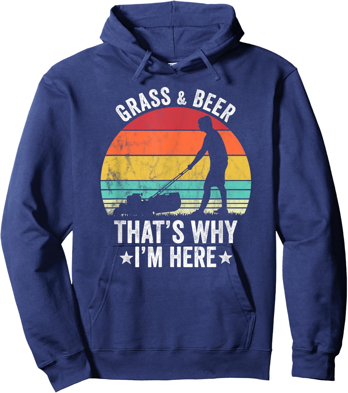 Gardening funny lawncare grass mowing and beer Hoodie - Hoodie | Navy