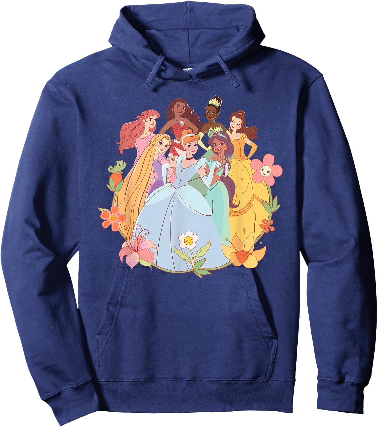 Disney Princess Pastel Princesses Spring Flower Friends , Black, S Hoodie - Hoodie | Navy