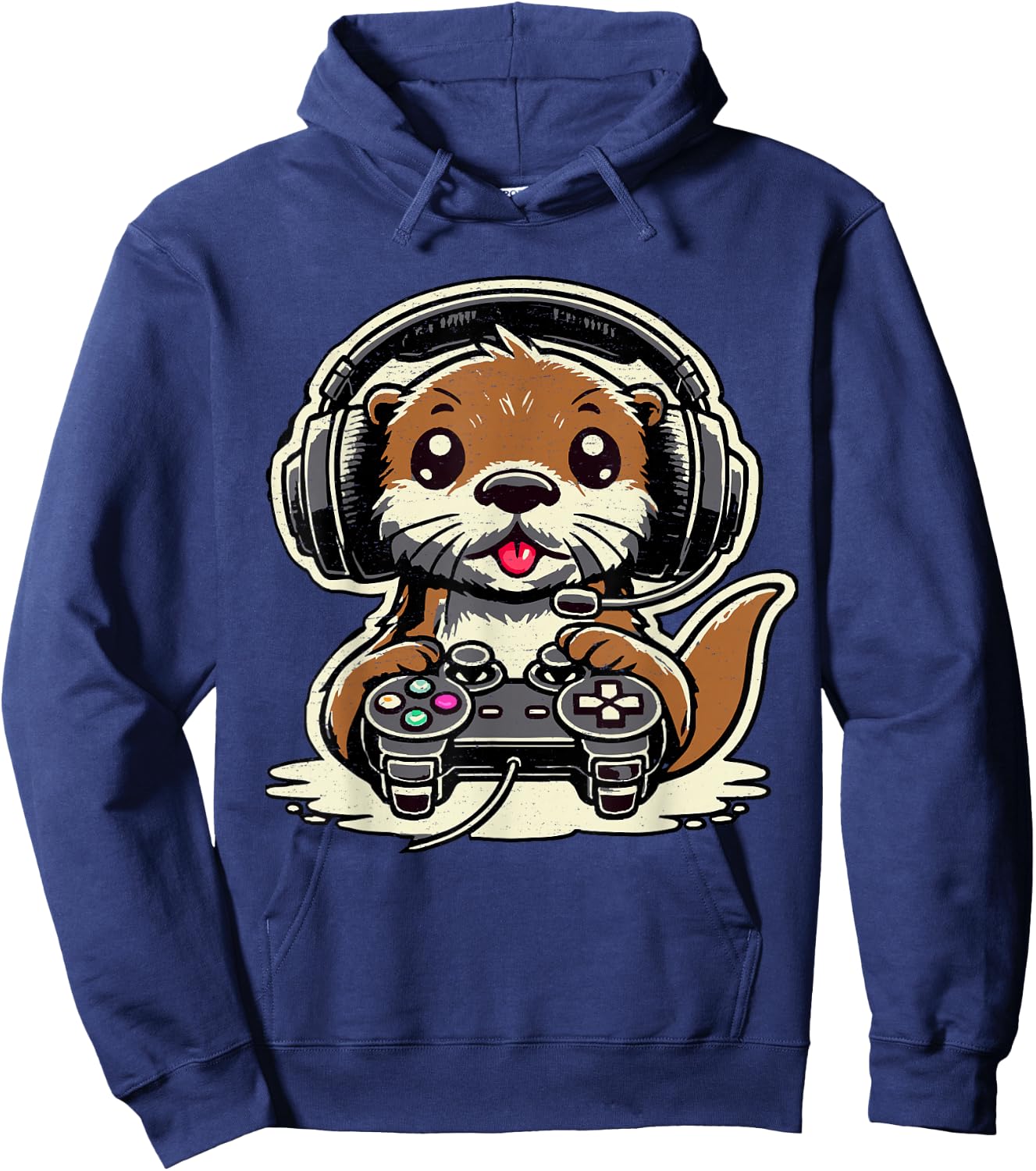 Funny Sea Otter Amateur Sea Otter Video Game , Black, S Hoodie - Hoodie | Navy