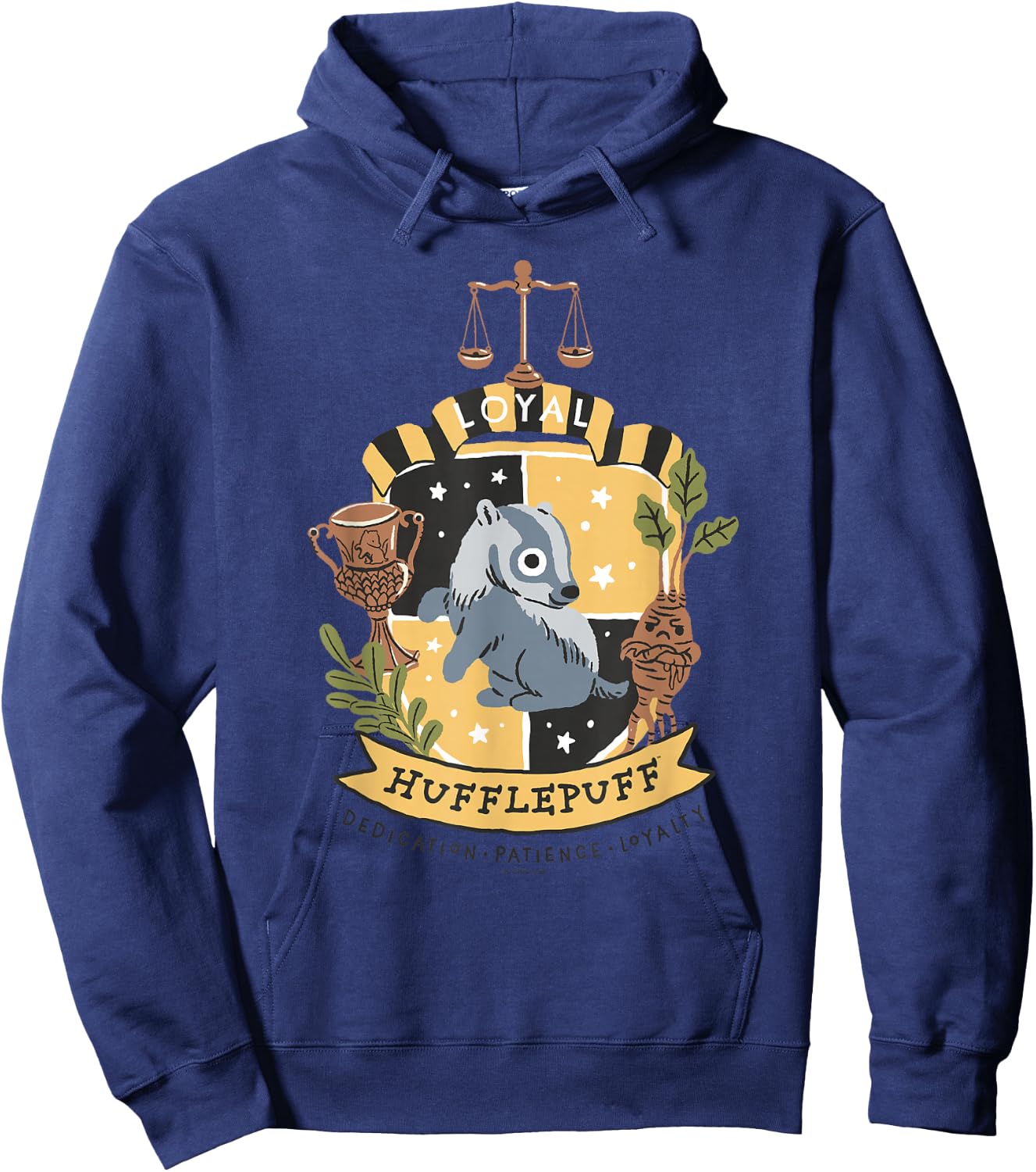 Harry Potter: Deathly Hallows 2 Loyal Hufflepuff Badge Hoodie - Hoodie | Navy