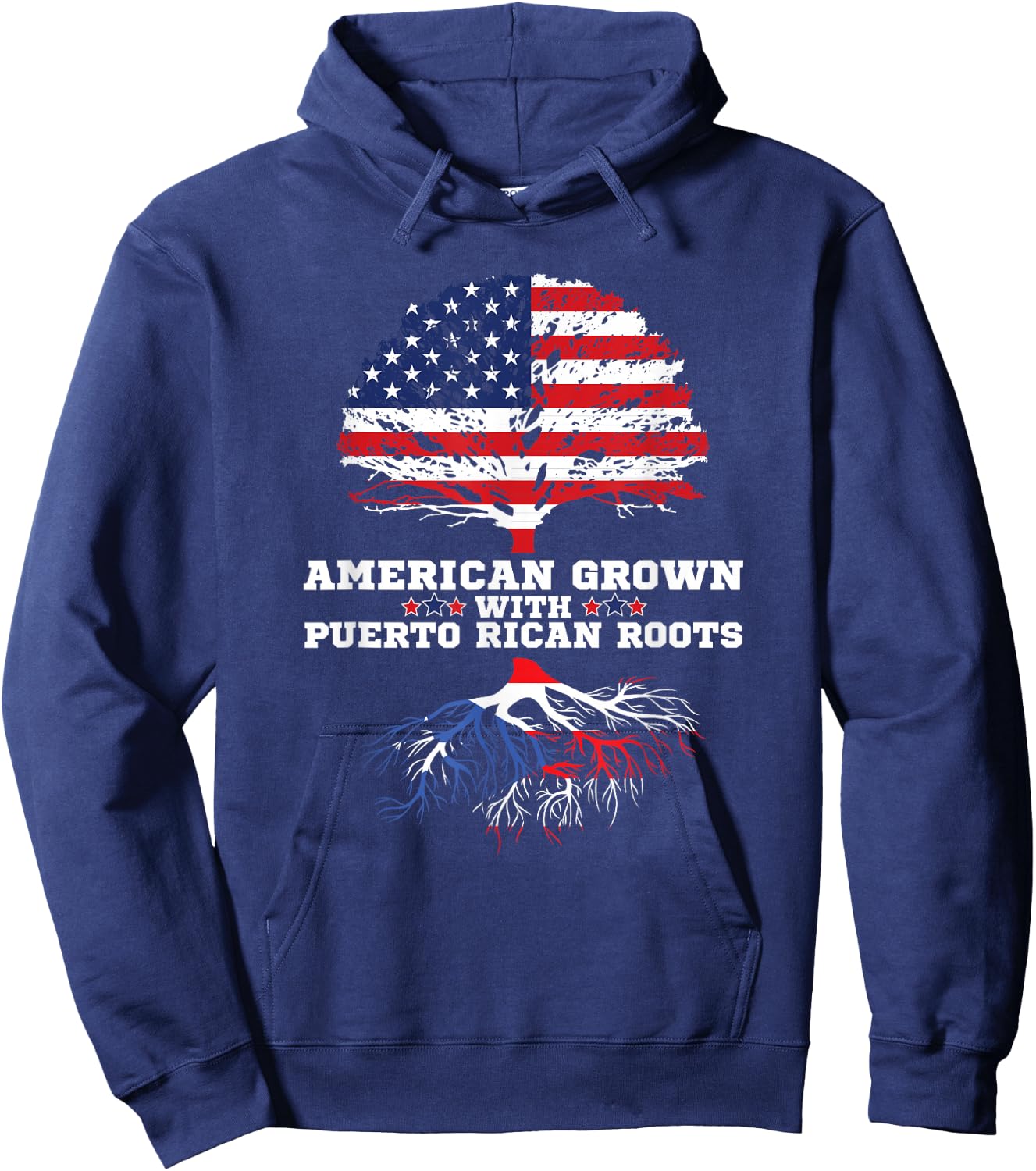 Puerto Rico Roots American Grown Puerto Rican Roots Hoodie - Hoodie | Navy