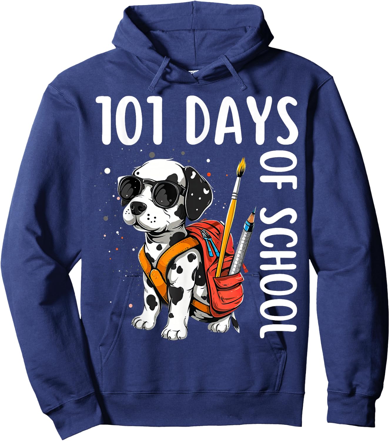 100 Days Of School Dalmatian Dog Shirt For Kids Boys Girls Hoodie - Hoodie | Navy