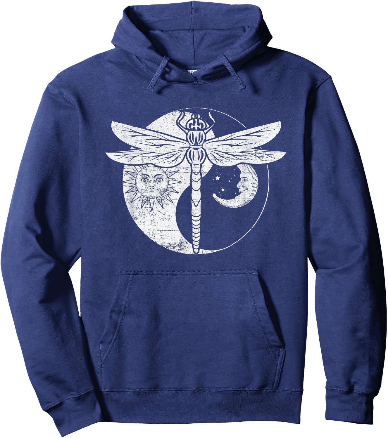 Yin Yang Dragonfly Hippie Free Spirit Hoodie - Hoodie | Navy