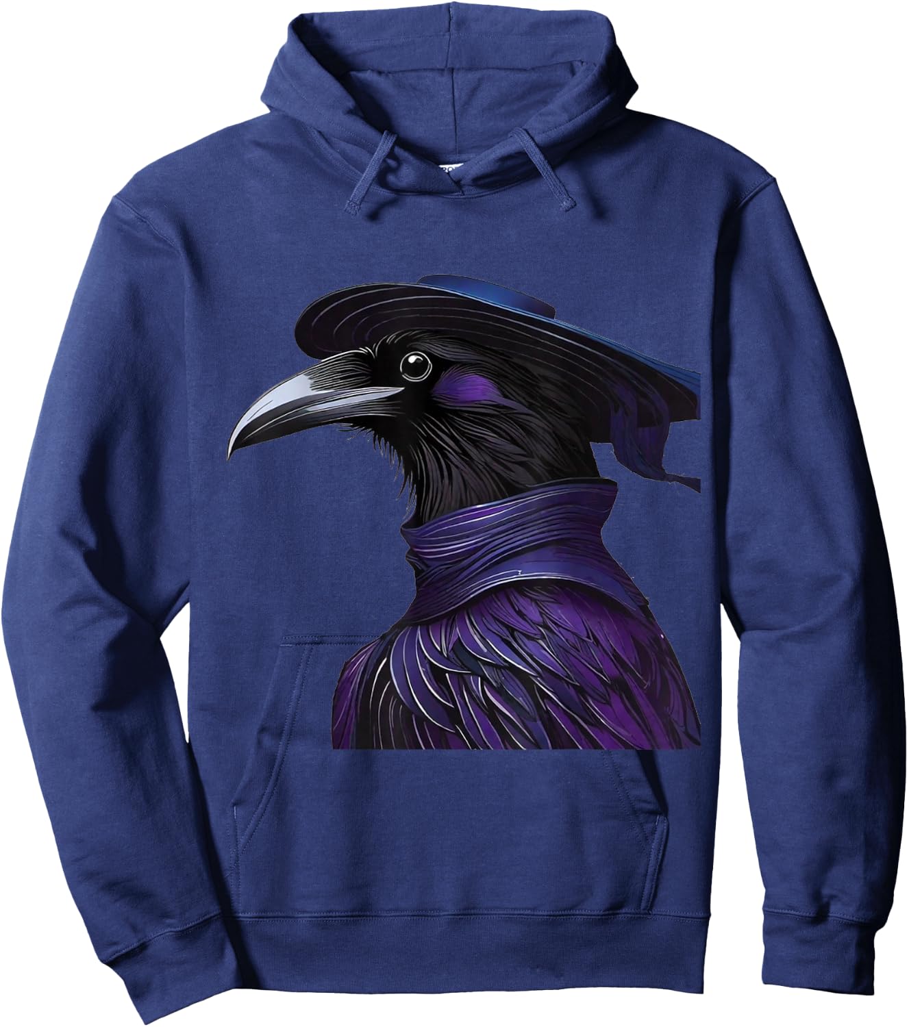 Retro Raven Crow Steampunk Scifi Dystopia Industrial Fantasy Hoodie - Hoodie | Navy