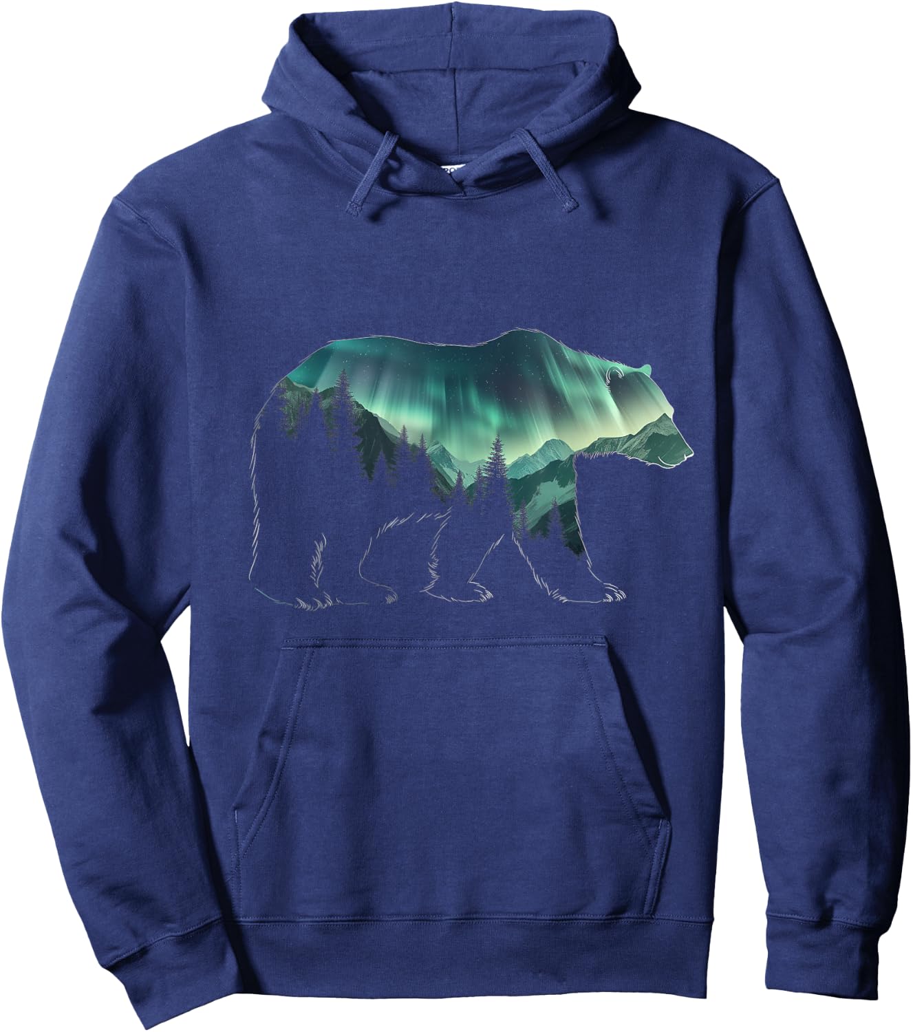 Polar Bear Northern Light Winter Arctic Nature Lover Hoodie - Hoodie | Navy