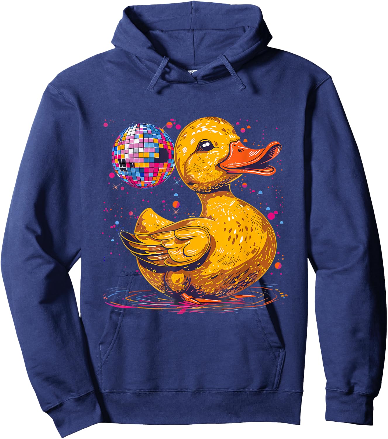 Rubber Duck Disco Ball Artwork Dancing Rubber Duckling Hoodie - Hoodie | Navy