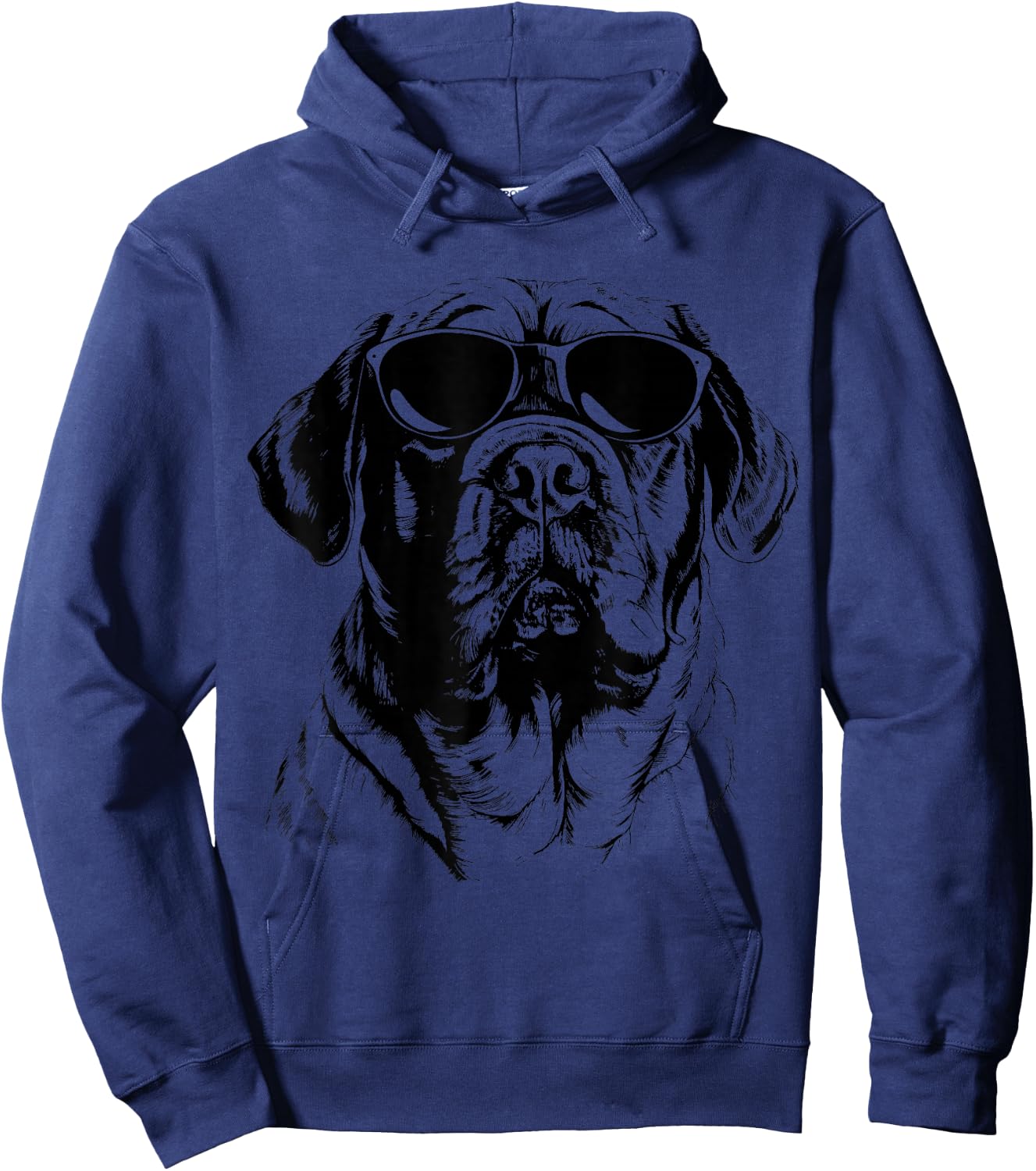 English Mastiff Sketch Drawing Art Dog Lover Mom Dad Women Hoodie - Hoodie | Navy