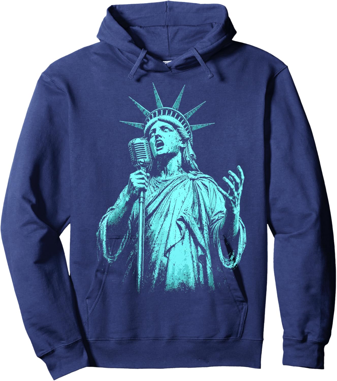 4th of July Statue of Liberty Singer 1776 2026 Hoodie - Hoodie | Navy