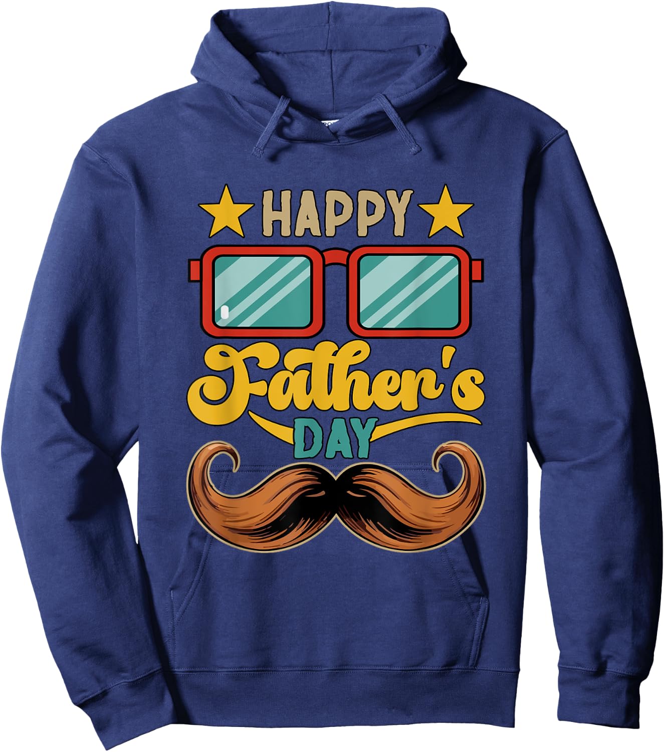 Happy Father's Day Sunglasses Mustache Matching Family Group Hoodie - Hoodie | Navy