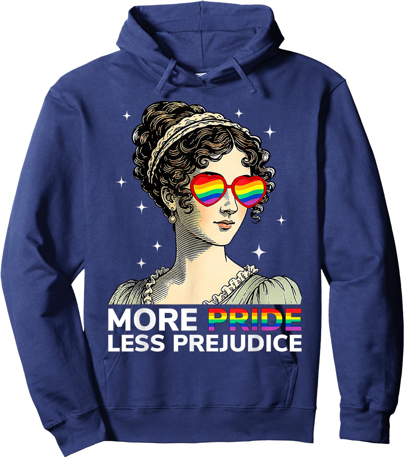 More Pride Less Prejudice Pride Month LGBTQ Gay Lesbian Hoodie - Hoodie | Navy