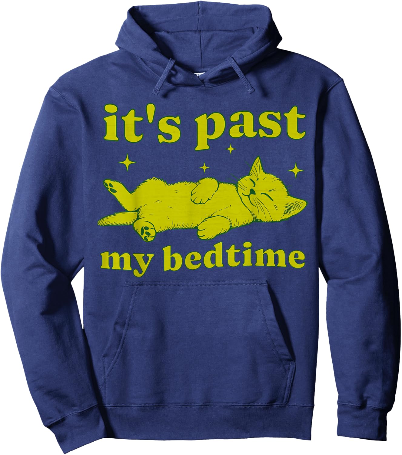 It's Past My Bedtime Sleepy Cat Tired Vintage Kitten Cute Hoodie - Hoodie | Navy