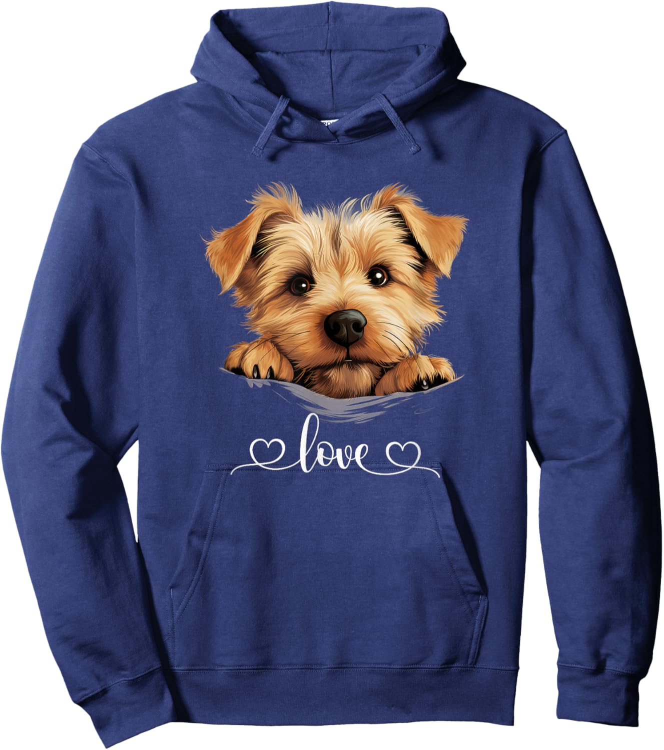 Cute Dog Graphic Love Norfolk Terrier Dog Hoodie - Hoodie | Navy