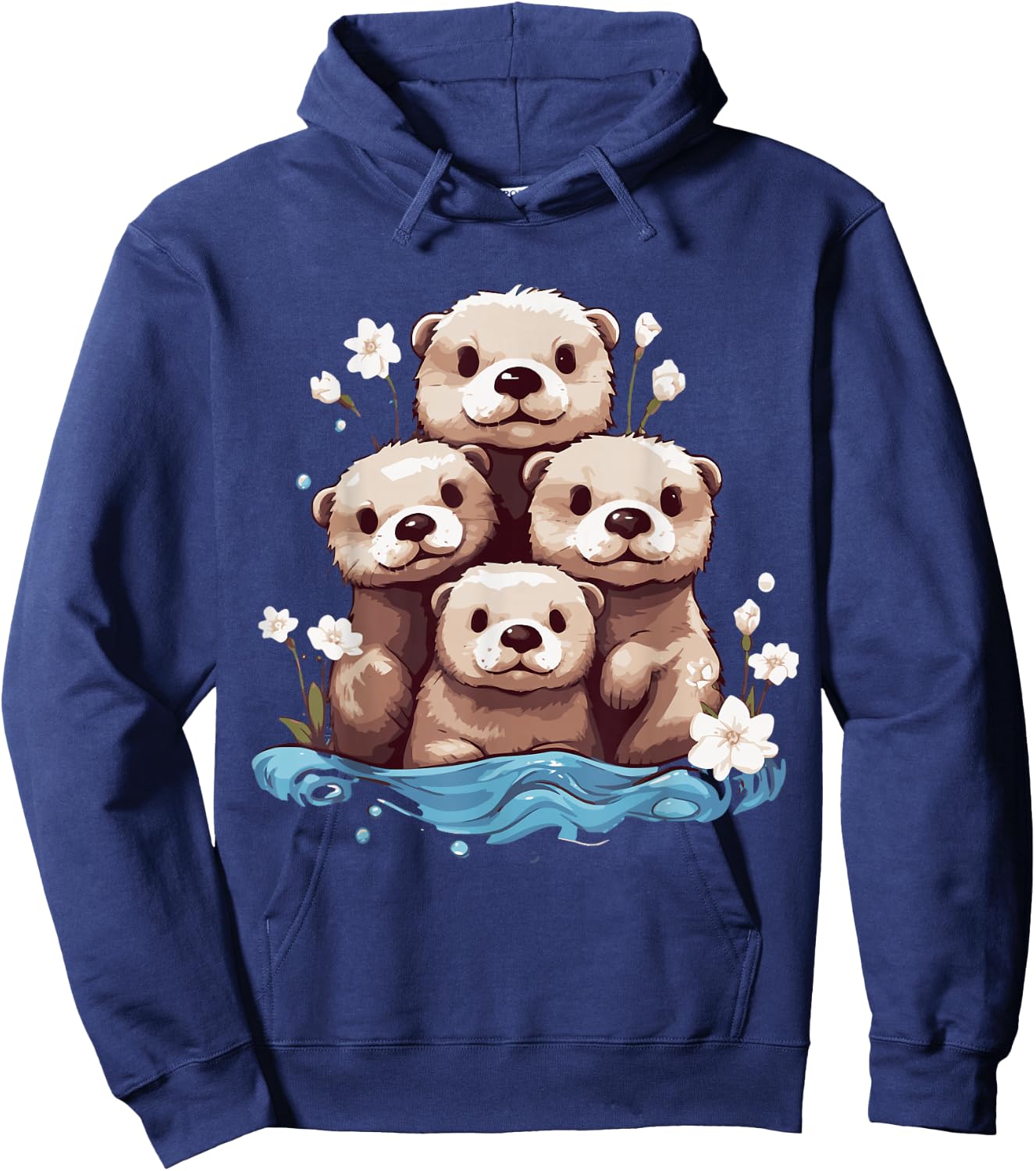 Kawaii Otter Discover the Spirit Animal Baby River Otters Hoodie - Hoodie | Navy