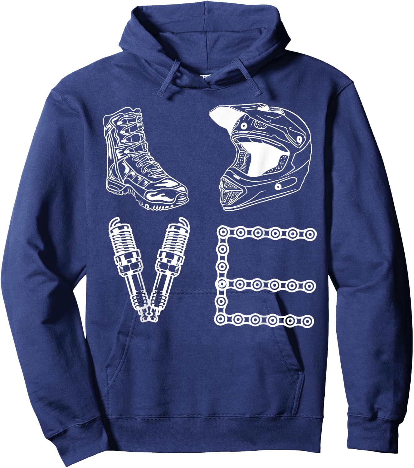 Moto Gear Race Essentials - Dirtbike Love Motocross MX Life Hoodie - Hoodie | Navy