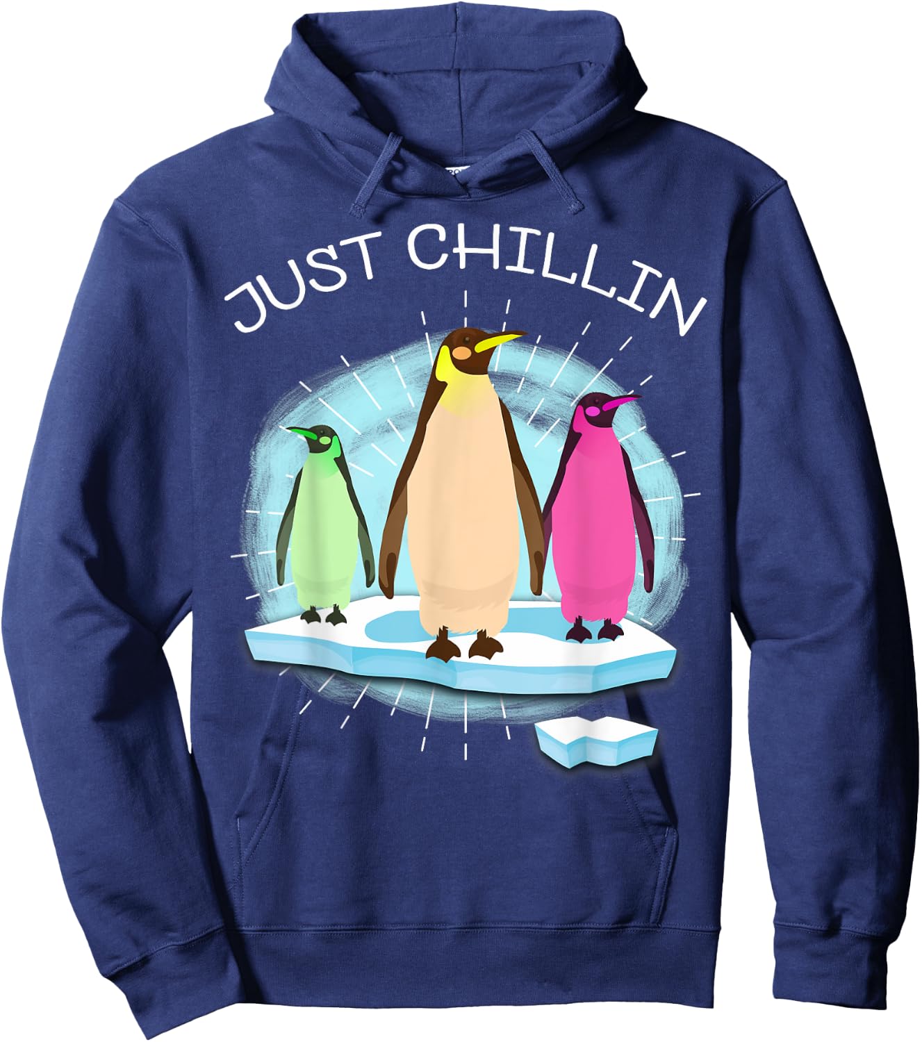 UAB KIDKIS Kids Black Cartoon Penguin On Ice Funnny Hoodie - Hoodie | Navy