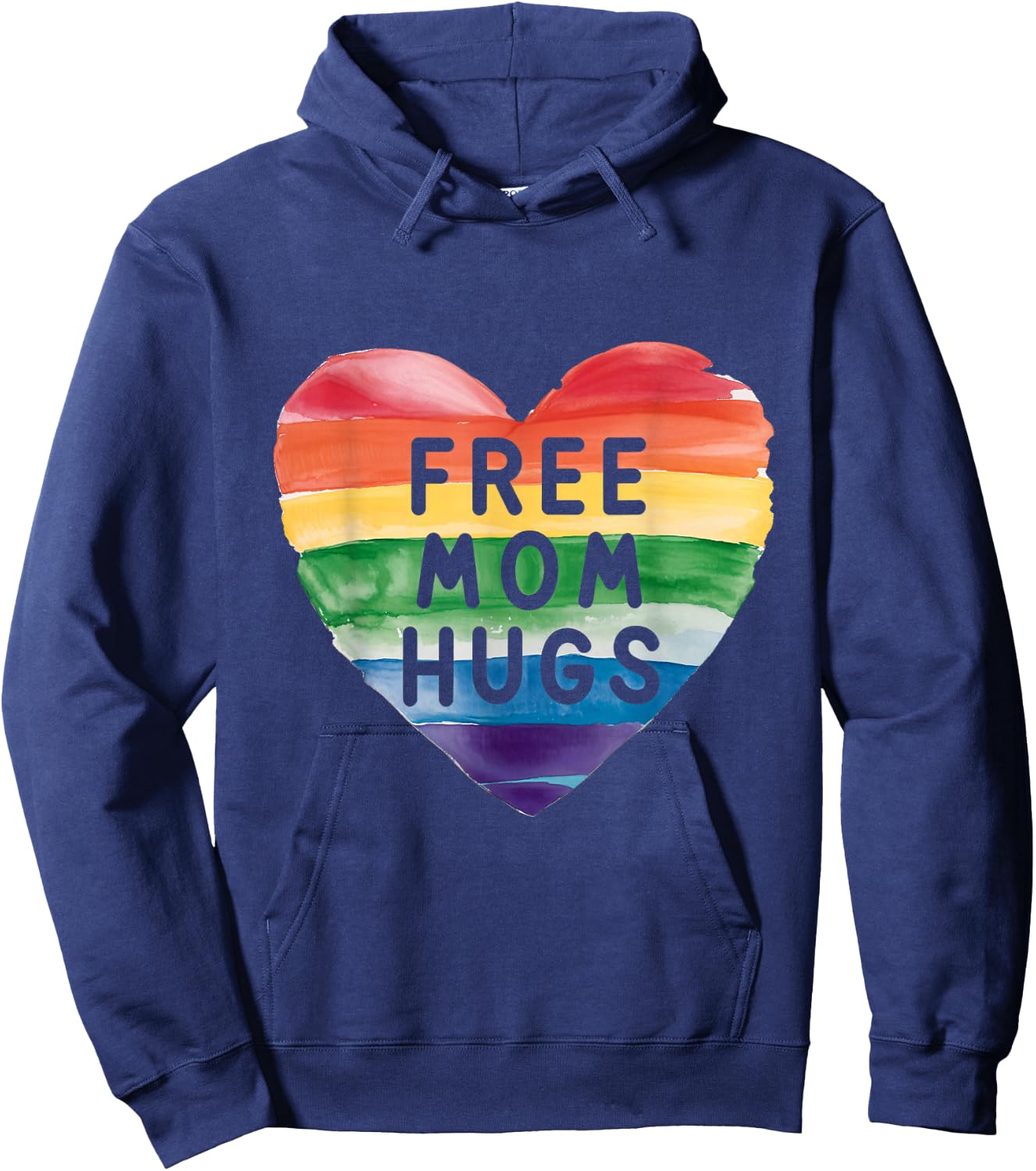 Free Mom Hugs Rainbow Pride LGBTQ Love Moms Hoodie - Hoodie | Navy