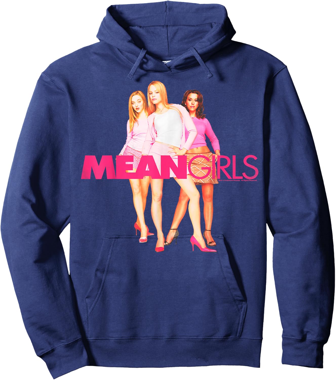Mean Girls Classic Fit Round Neck - Regina, Karen, Gretchen Plastics Graphic Black Hoodie - Hoodie | Navy