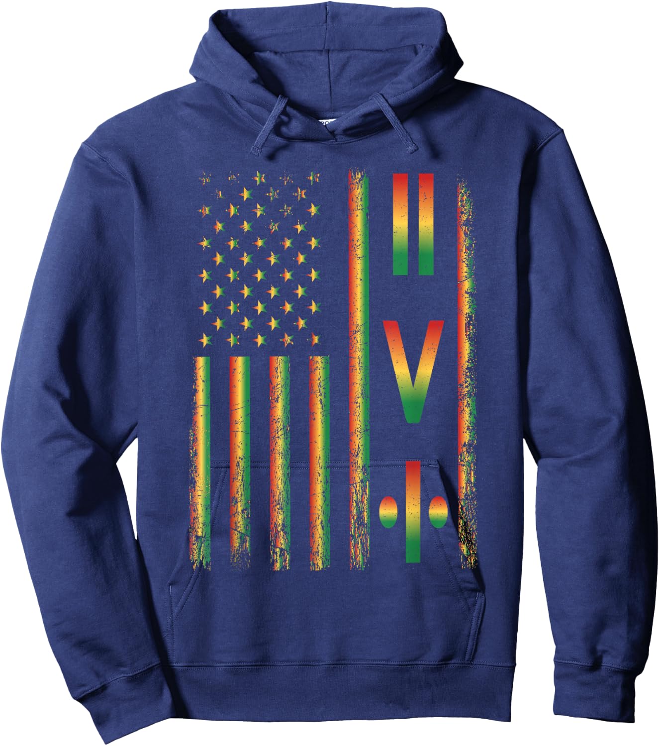 Juneteenth Equality is Greater Than Division Juneteenth Flag Hoodie - Hoodie | Navy