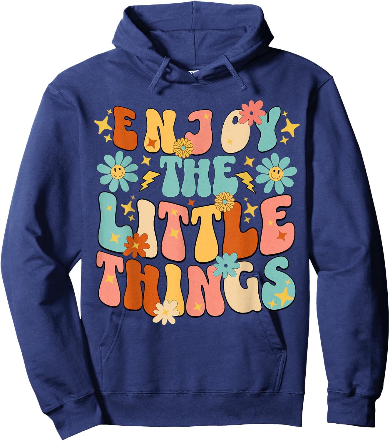 Genießen Sie The Little Things Positive Sprüche Groovy Retro Damen Hoodie - Hoodie | Navy