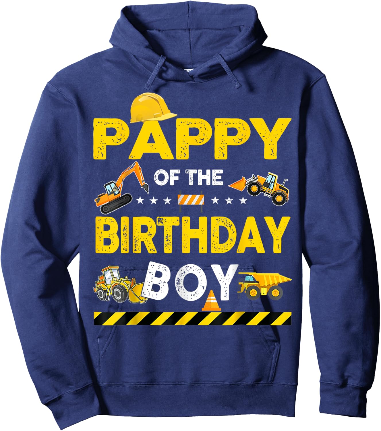 Pappy Of The Birthday Boy Construction Worker Birthday Hoodie - Hoodie | Navy