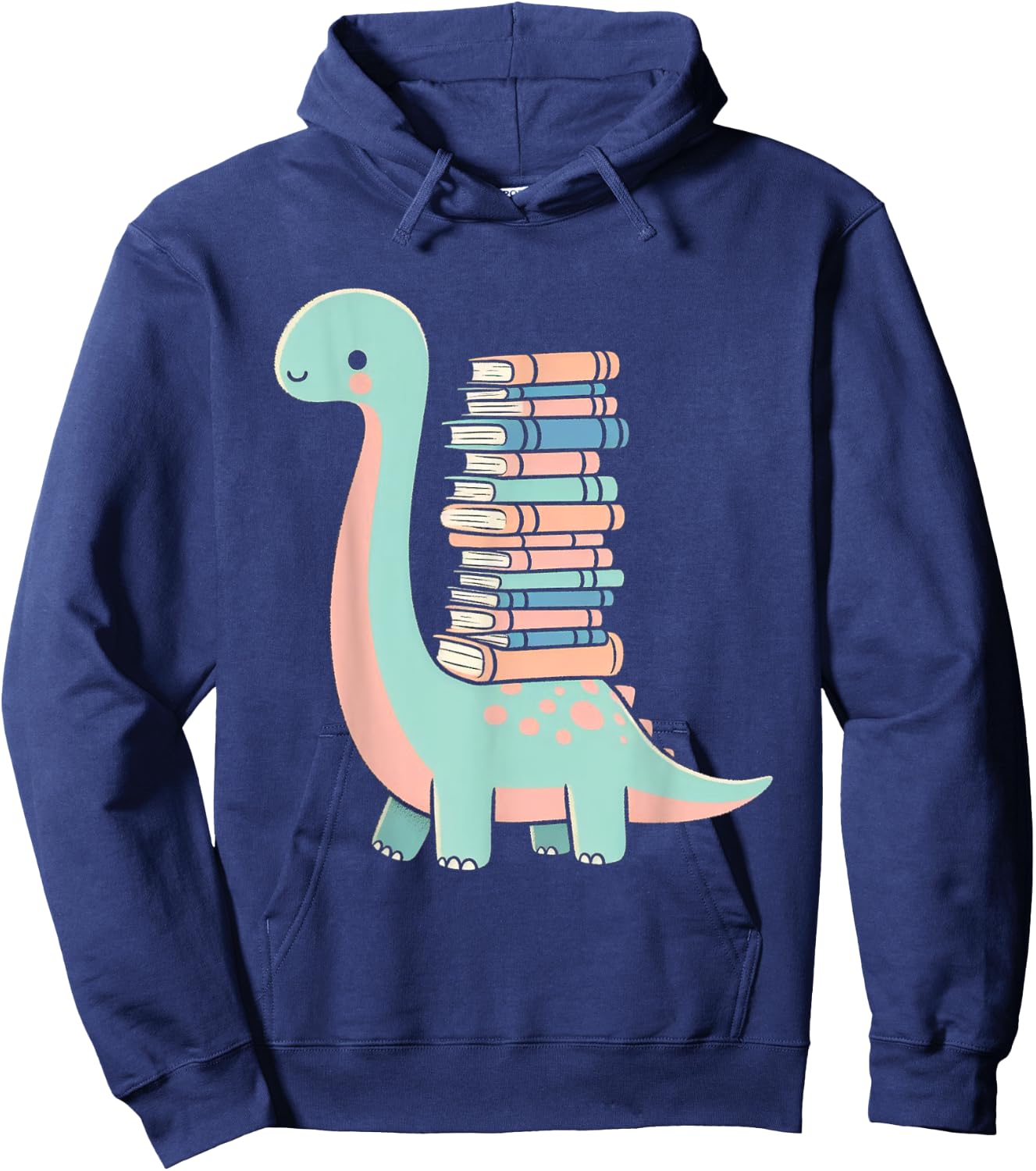 Reading Dinosaur Dino Books Bookworm Book Reader Hoodie - Hoodie | Navy