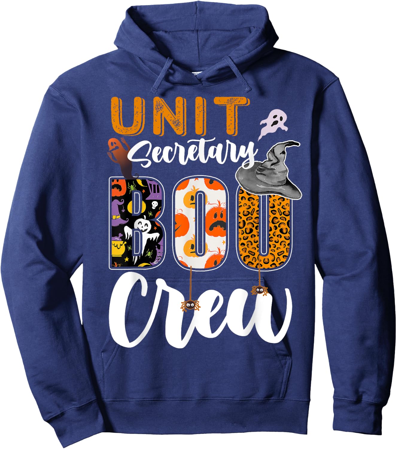 Unit Secretary Boo Crew Halloween Matching Hospital Hoodie - Hoodie | Navy