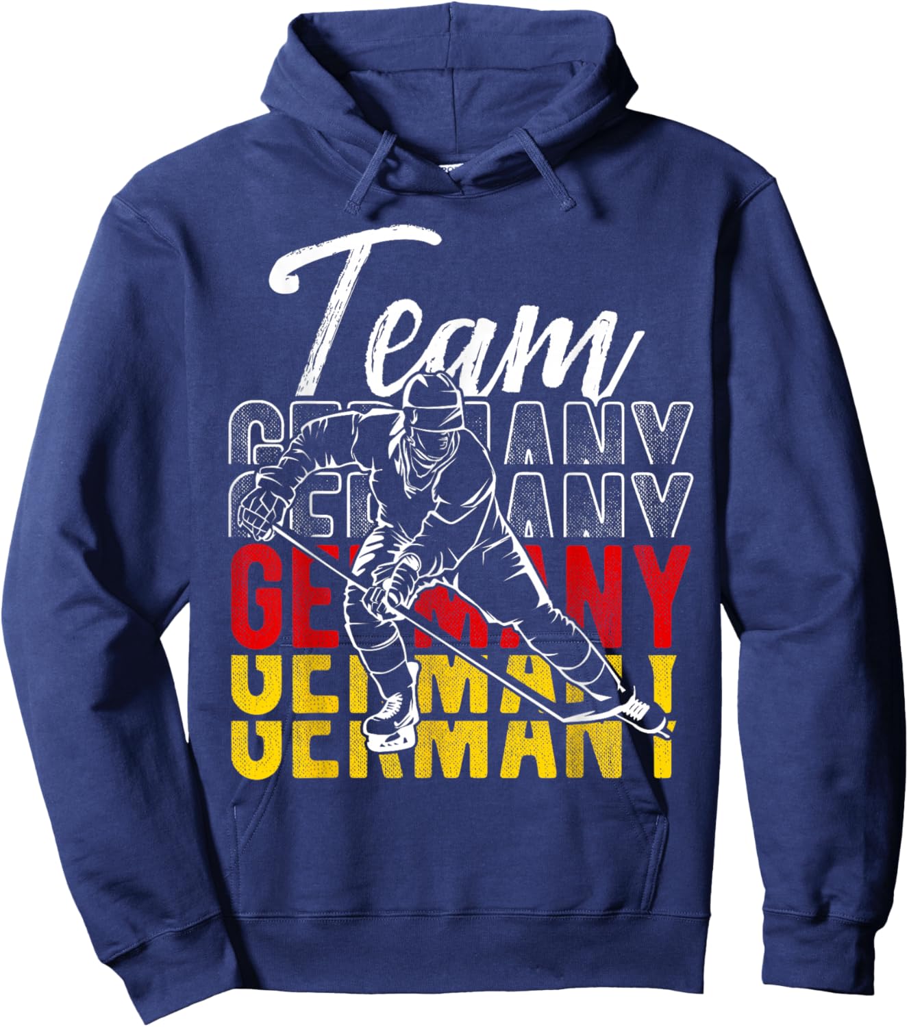Team Germany German Team Sport Ice Hockey Player Tra , black Hoodie - Hoodie | Navy